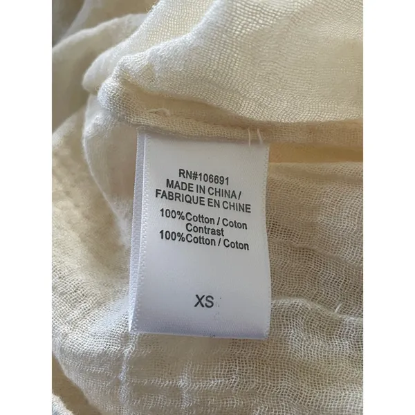 YOUNG FABULOUS & BROKE Boho Bubble Caicos Cream Tube Top Beachwear Cotton XS - Image 5