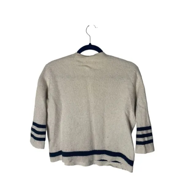 Madewell Cream Sweater w Stripe Detail | Size Small - Image 3