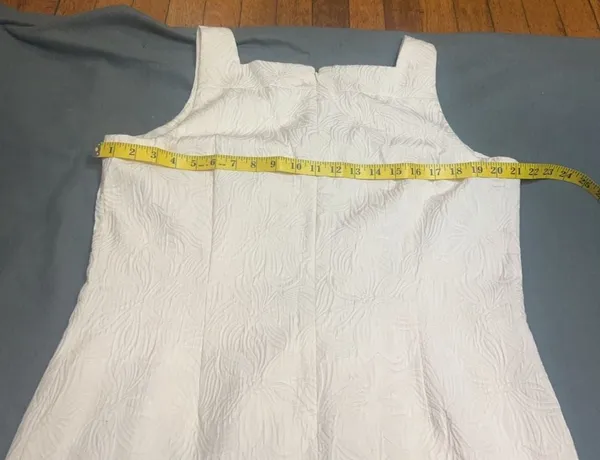 Evan-Picone White Textured Sleeveless Square Neck Dress Size 16 - Image 8