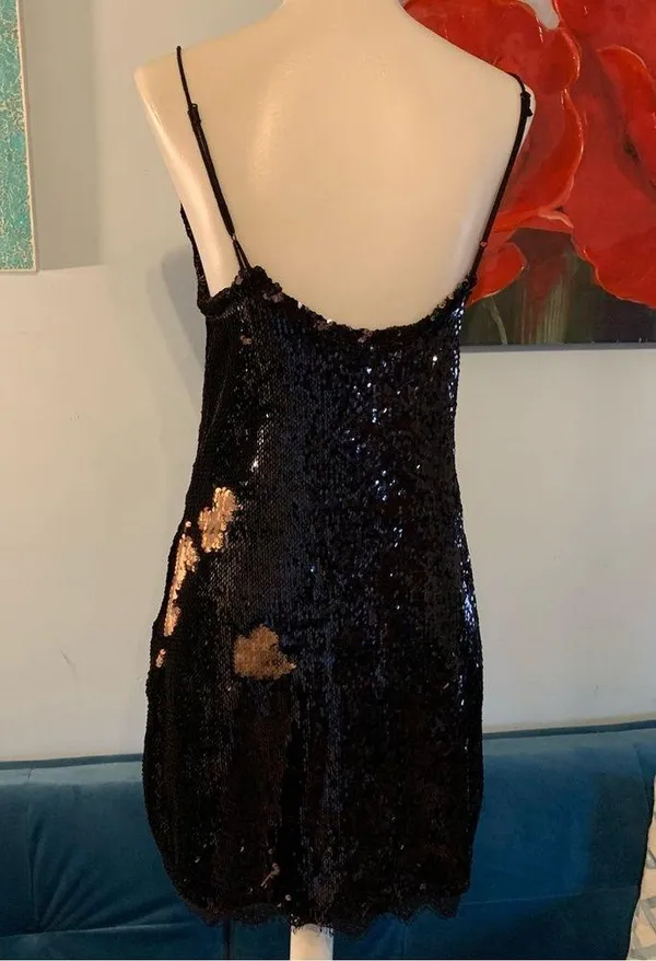 intimately free people S Small Little Black sequin Dress - Image 4