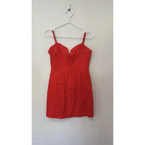 Revolve Lovers + Friends Wendy Linen Mini Dress Size Small Red Cocktail 1757 - Image 6