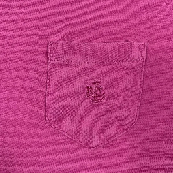 Lauren Ralph Lauren Shirt Womens‎ XL Magenta Pink Pocket Tee Casual 100% Cotton - Image 3