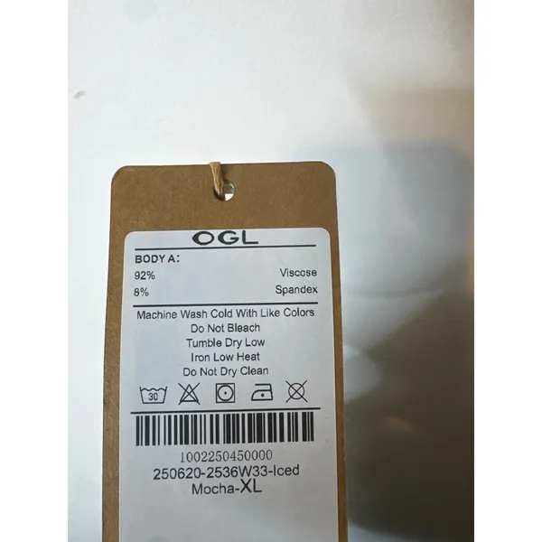OGL Women's Size XL Iced Mocha Flowy Side Ruched A-Line Midi Skirt Casual - Image 4