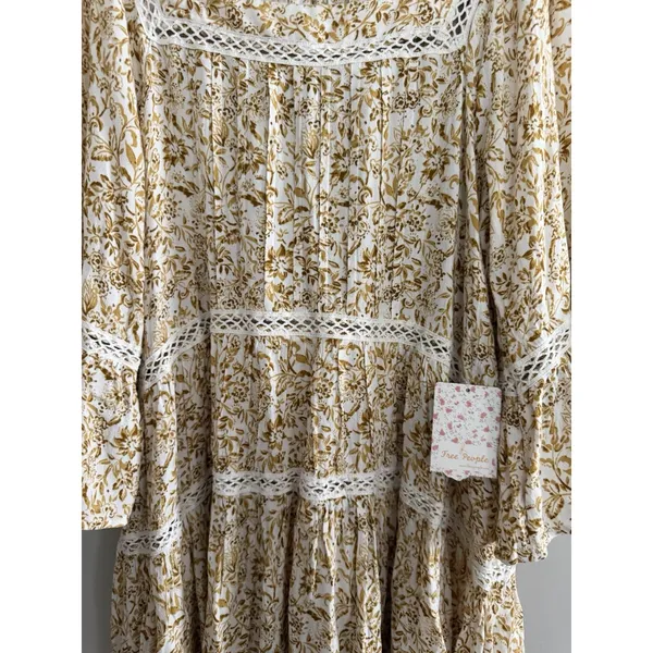 Free People Talk About It Tunic Top Ivory Combo Women's Size Medium‎ - Image 10