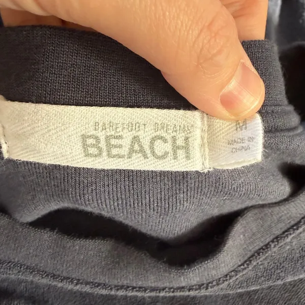 Barefoot‎ Dreams Beach Lightweight Terry Dolman Pullover Lounge Top Navy Sz Med - Image 8