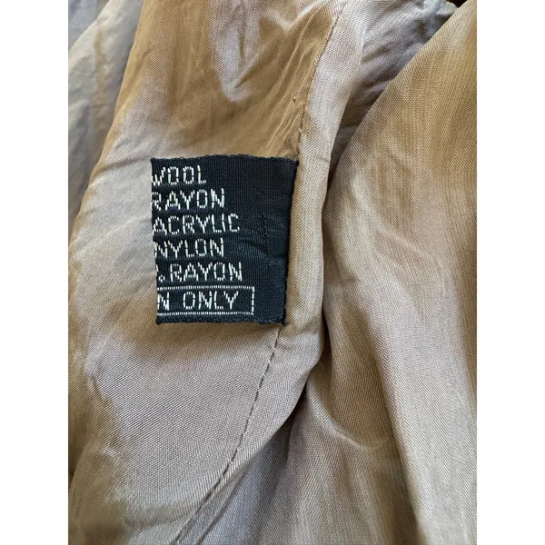 Vintage ‘80s Peabody House Gray Beige Wool Blend Belted Single Breasted Blazer - Image 8