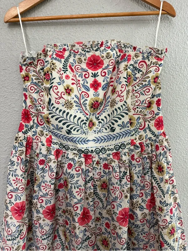 NWT Anthropologie Forever that Girl Rubble Tube Mini Dress Size XL Ivory Multi - Image 4