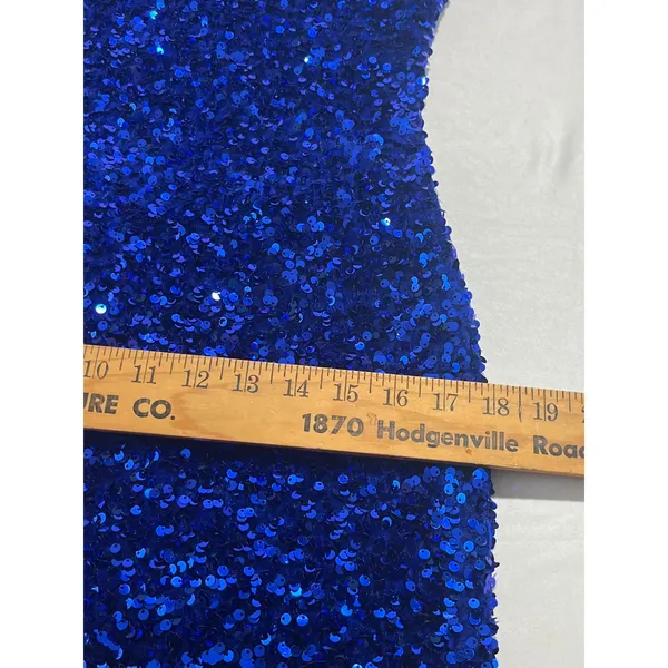 B. Darlin Sequin Feather Trim Open Back Mini Dress Women 15/16 Royal Blue Glam - Image 9