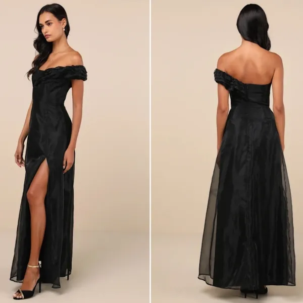 LULU's Chic Sexy Elegant Flowy Prom Wedding Sophisticated One Shoulder Maxi - Image 5