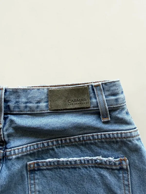 Carmar Los‎ Angeles Size 28 Extreme Distressed Denim Mini Skirt Front Zip - Image 5