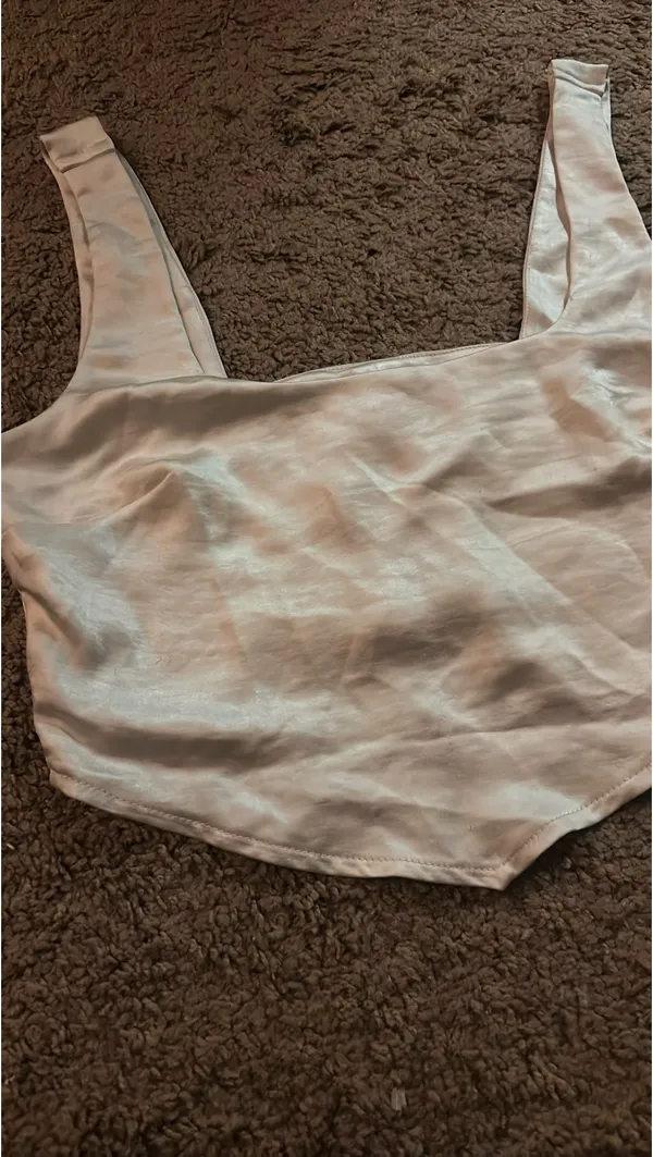 Cropped sayin top Tan - Image 2