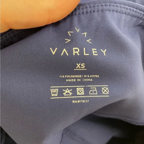 Varley Navy Blue Laser Cut High Rise Full Length Leggings Pants Womens XS Gym - Image 7