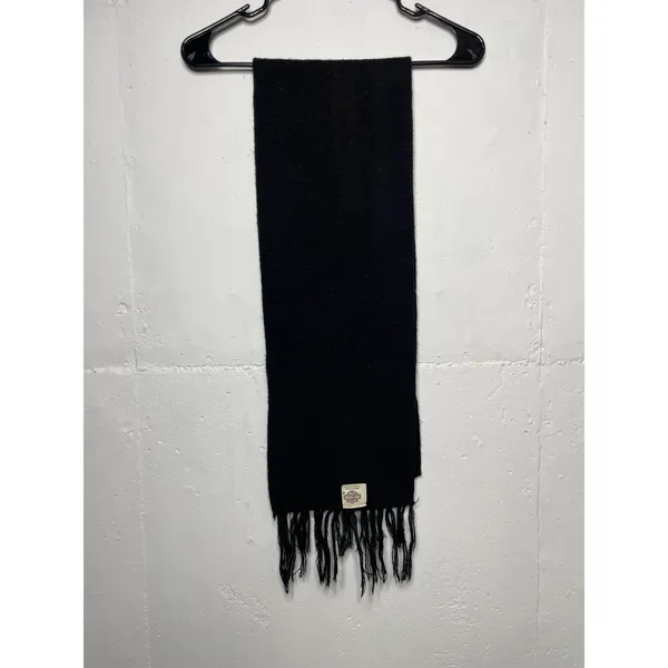 Vintage Harley- Davidson Acrylic Scarf Black Orange made in USA - Image 5
