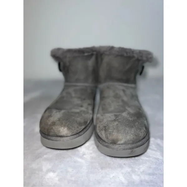 UGG Mini Bailey Button Gray Short ankle Boots 9 - Image 2