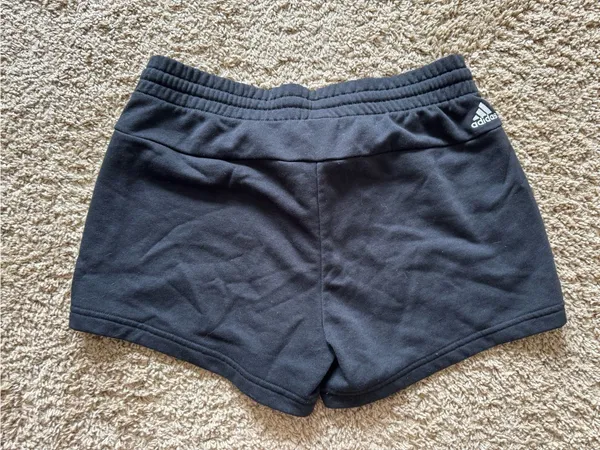 adidas Black Shorts with White Logo - Image 2