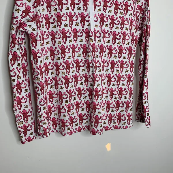 Roller Rabbit Monkey Pajama Top Pink Womens Medium New - Image 9