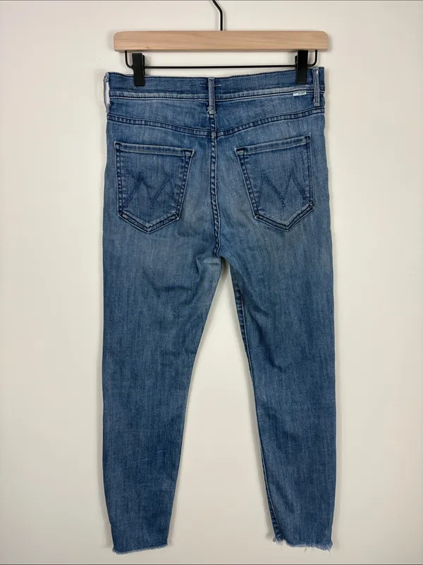 Mother Stunner Zip Ankle Step Fray Jeans Women’s Size 28 Good Girls Do Blue - Image 8