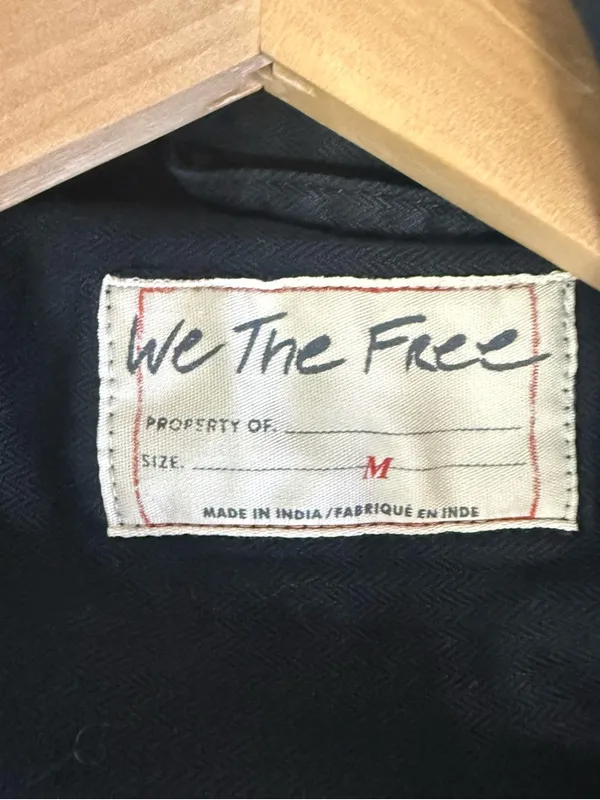 We The Free Free People Arya Utility Jacket Black Cotton Twill Size Medium - Image 3