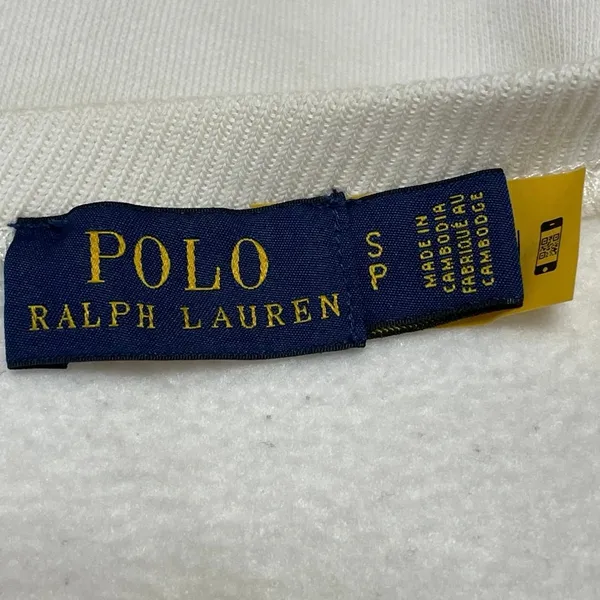 Polo Ralph Lauren Travel Cream Fleece Long Sleeves Patchwork Sweatshirt Top SP - Image 4