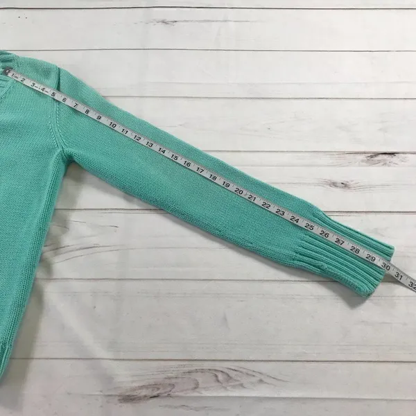 Lauren Ralph Lauren Women Light Blue Knitted Pullover V-Neck Sweater Medium - Image 7