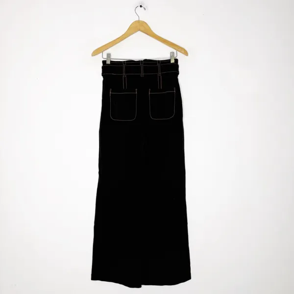 Maeve by Anthropologie Black Tie Waist Pants Size 4 Contrast Stitching - Image 8