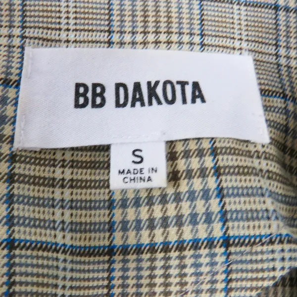 Urban Outfitters BB Dakota Tan Brown Plaid Blazer Jacket Small - Image 4
