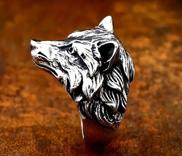 &merci Men’s Copper Intricate Detailing Bold Wolf Head Size 12 NWT - Image 5