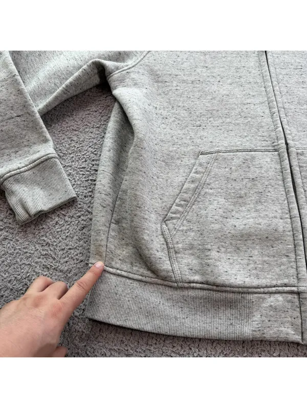 Carhartt Full Zip Hoodie Womens XL Relaxed Fit Gray Speckled Workwear Sweatshirt - Image 6