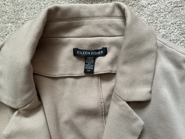 Eileen Fisher Open Front Knit Blazer- Light Camel Brown- Sz S/P - Image 5