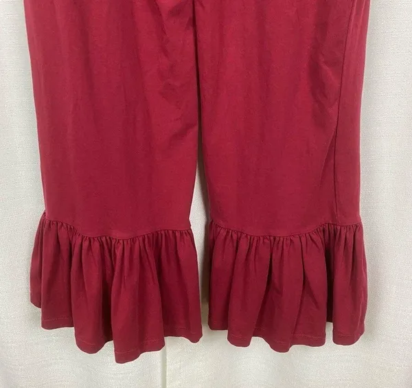 Matilda Jane Burgundy Red Big Ruffle Bottom Pants Sz.S - Image 11