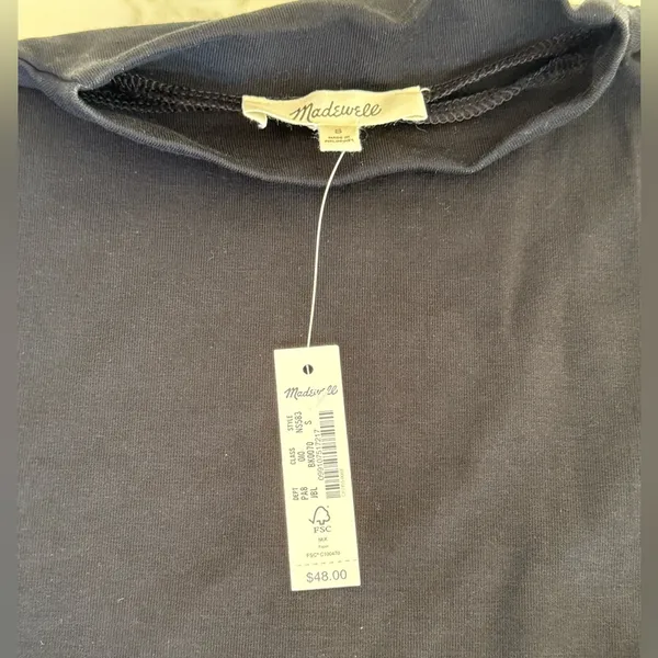 NWT Madewell Black Short-Sleeve Mockneck Tee S Sold Out! - Image 11