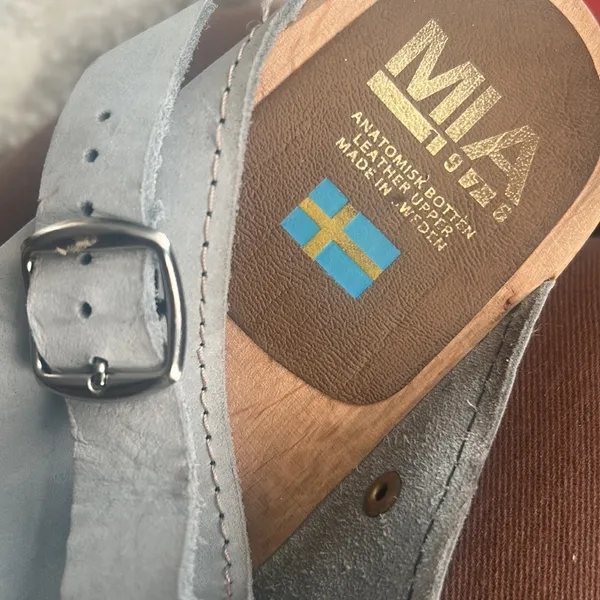 MIA Alma Swedish Wooden Slingback‎ Leather Clog Mint Green - Image 4
