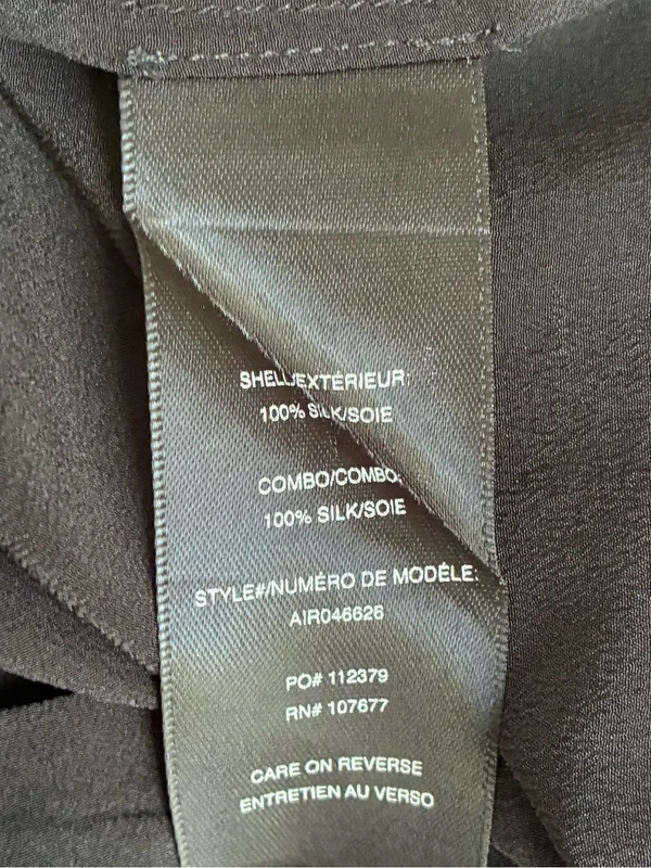 Alice + Olivia AIR by Stacey Bendet 100% silk black blouse minimalist classic SP - Image 7