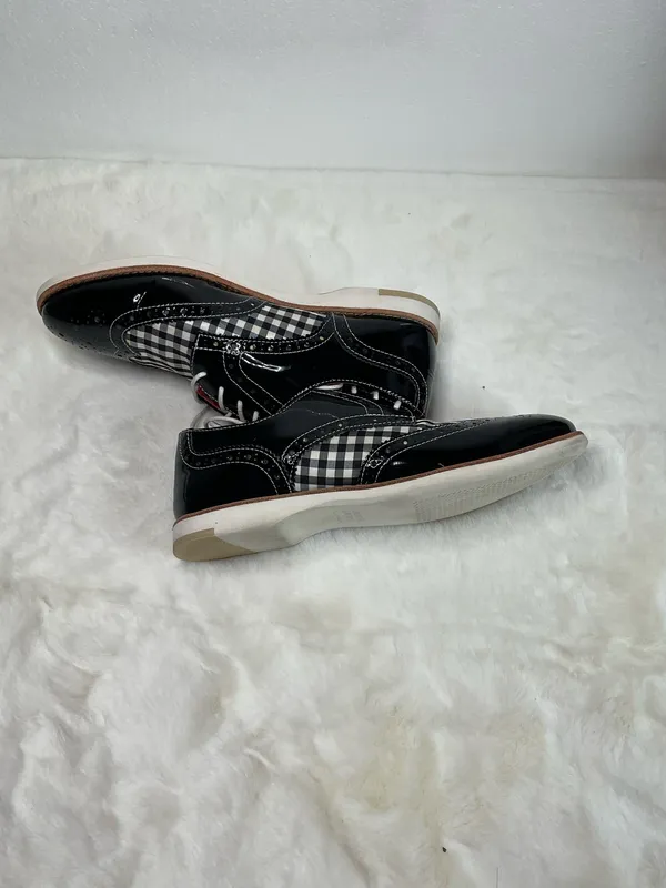 Johnston & Murphy Women’s Black Patent Leather Gingham Wingtip Oxford Shoes Size 7M - Image 10
