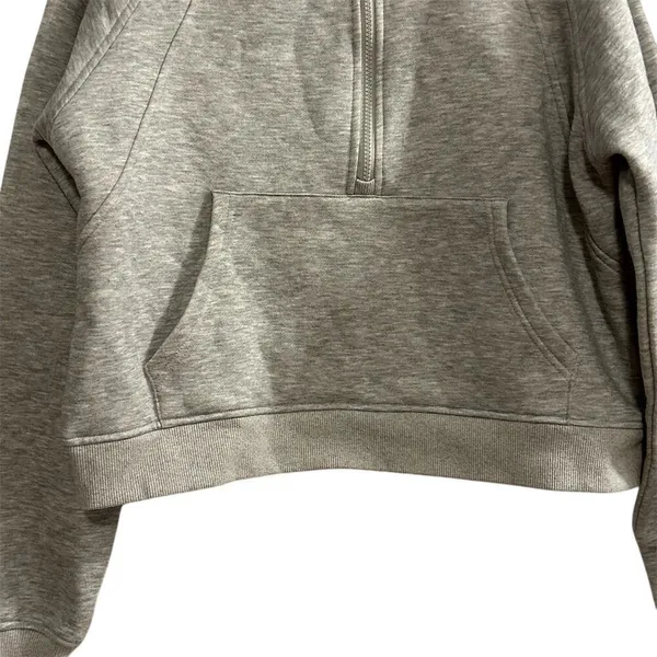 Women's M Gray Half Zip Pullover‎ Sweatshirt Kangaroo Pocket Size M - Image 3