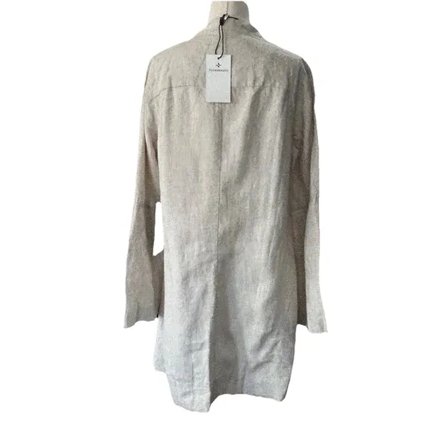NWT Tuckernuck Tatum Linen Dress Small Beige Natural Shift Mini Long Sleeve - Image 6