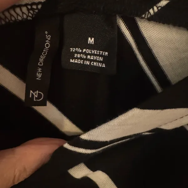 New Directions Black and White Striped Skirt - Image 3