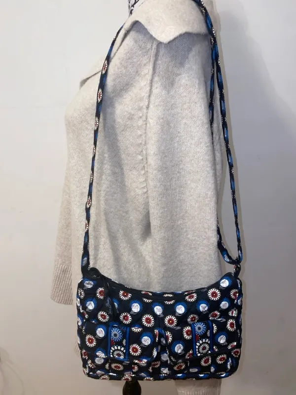 Vera Bradley Night Owl Libby Cotton Quilted Shoulder Crossbody Bag Retired Print - Image 3