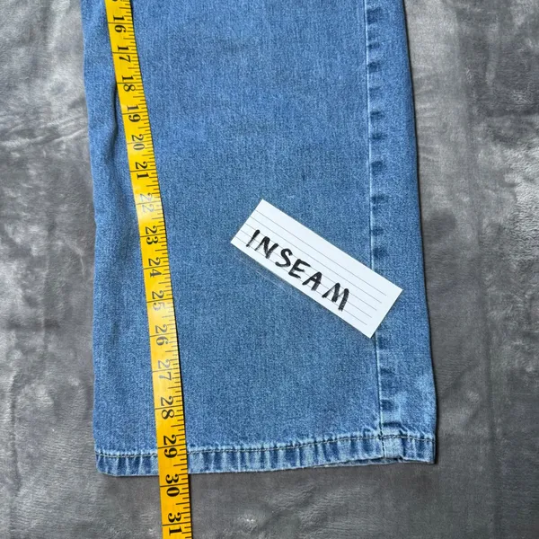 Old Navy Blue Jeans Womens 12‎ Blue Vintage Carpenter Straight High Rise Baggy - Image 8