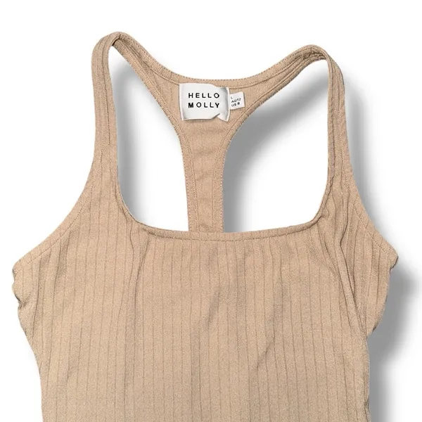 Hello Molly‎ Tan Listen to my Voice Ribbed Knit Light Tank Midi Dress Size 8 - Image 3