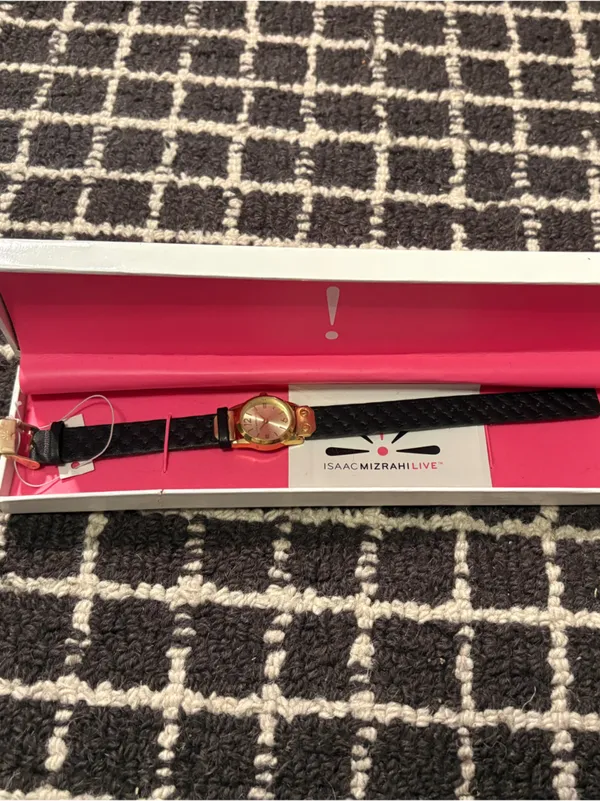 NIB!! Issac Mizrahi Stainless Steel Black and Gold Women’s Wrist Watch - Image 2