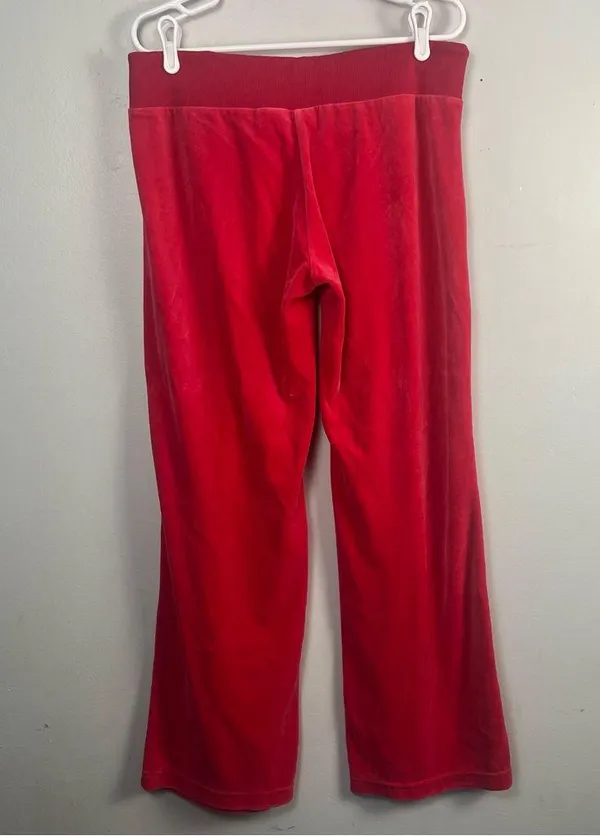 Y2K vintage Hot Pink Nike Velour sweat pants wide leg size medium - Image 7
