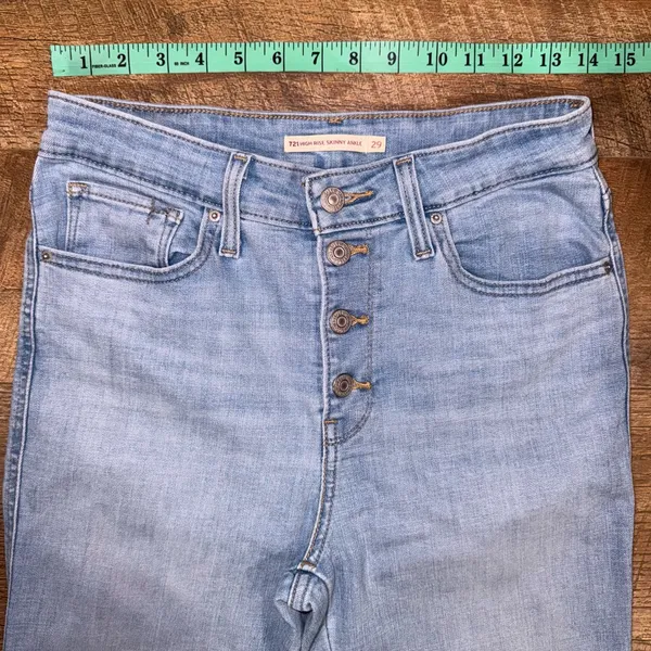Levi’s High Rise Skinny Ankle Button Up Size 29 - Image 12