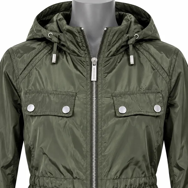 Michael Michael Kors Womens Olive Green Hooded Anorak Jacket Size S - Image 4