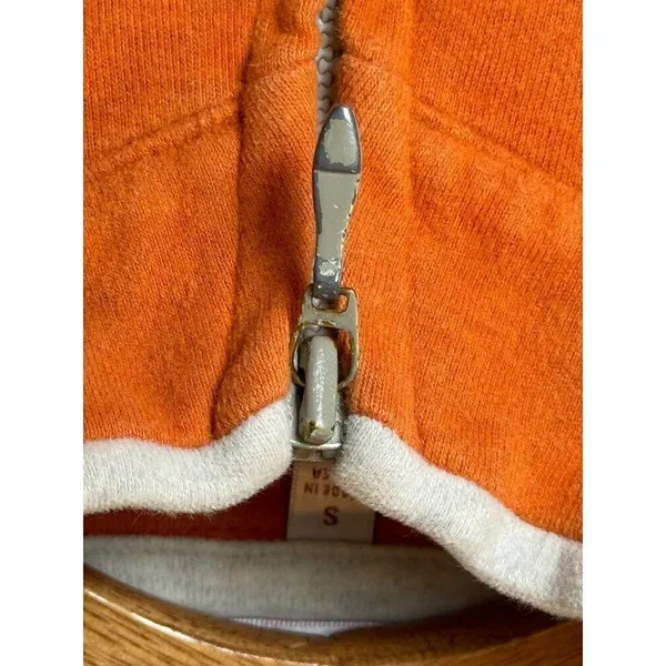 Peter Millar Sweatshirt‎ Women Small Orange Cotton Full Zip Mock Neck Outdoor - Image 8