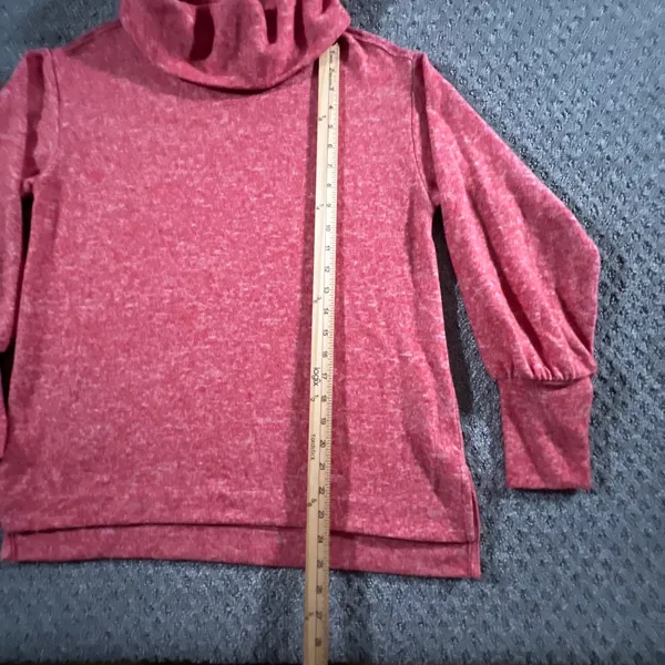 Maeve Anthropologie Cowl Neck Top Women Small Coral Puff Sleeve Sweater - Image 8