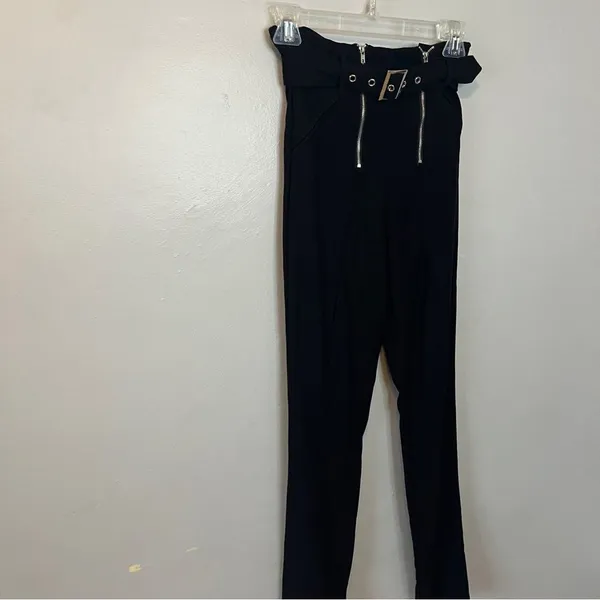 Rehab Black Straight Skinny Leg Women's Trousers Pants Gold Accents Medium - Image 3