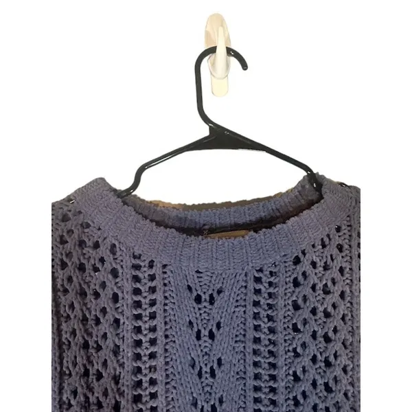 Altar’d State Blue Loose Knit Pullover Sweater Long Sleeve Casual Women Size Sm - Image 6