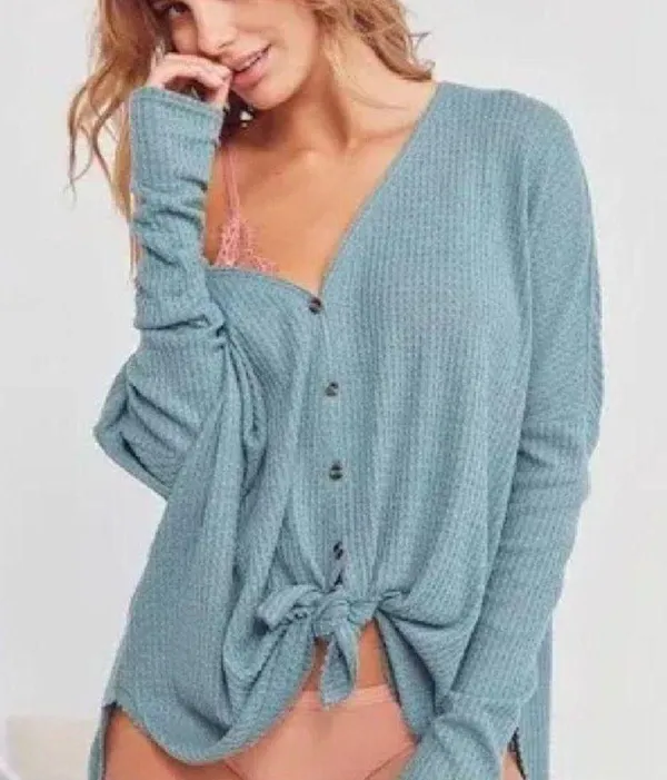 Out From Under Jojo Waffle Thermal Mint Size S - Image 3