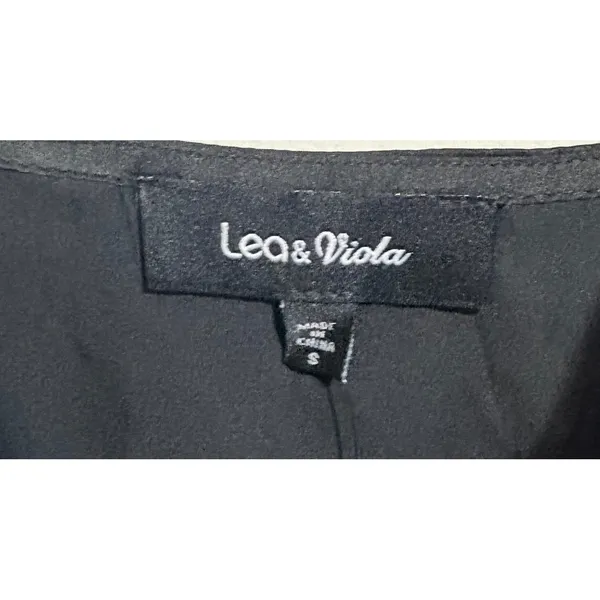 Lea & Viola NWT Black Satin Lace Slip Midi Dress 90s Lingerie Style S - Image 4